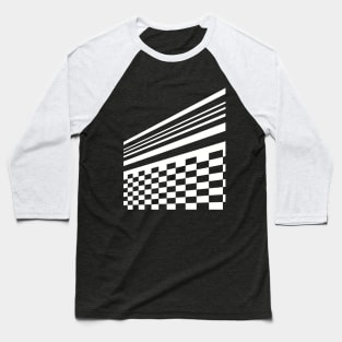 Abstract Checkerboard Racetrack Baseball T-Shirt